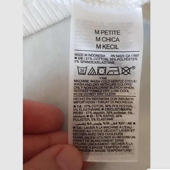 Old Navy Womens Blouse Size Medium Petite White Turtleneck Ribbed Sea Salt - Picture 6 of 13